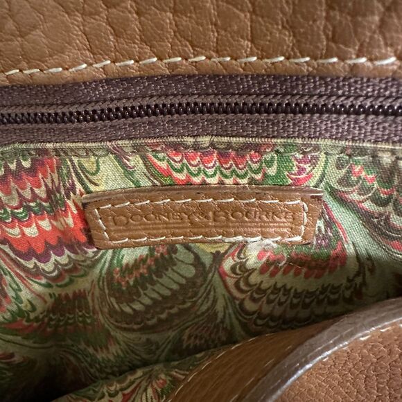 Vintage Dooney & Bourke Flap Lock Pebble Leather Satchel Chestnut Brown - Picture 9 of 9